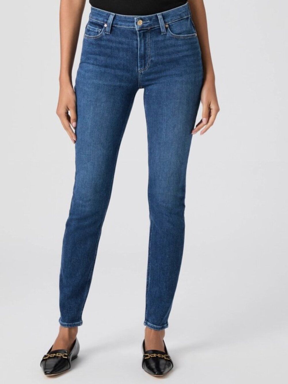 Paige denim Hoxton Ultra Skinny Jeans Sz 31 Mid rise Med blue Wash Stretch Sexy